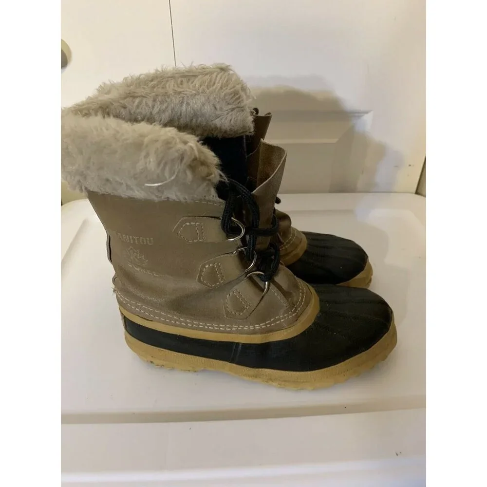 Sorel Manitou Insulated Duck Boot Winter Made In Canada Youth Size‎ 4